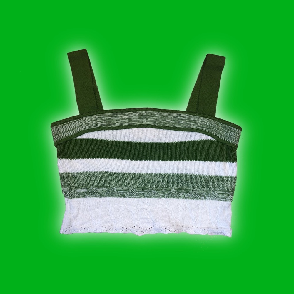 green and white urban outfitters crop top